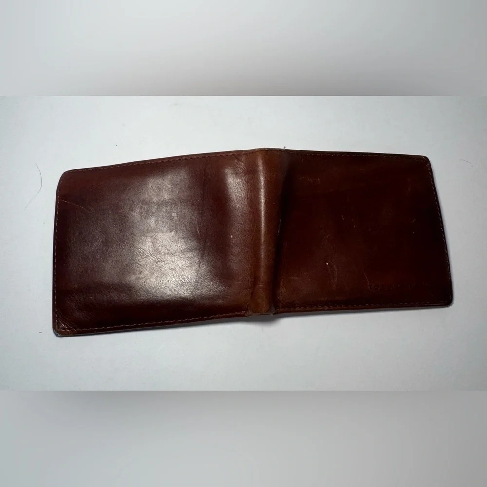 Tommy Hilfiger vintage Men's Brown Leather Passcase Double Billfold